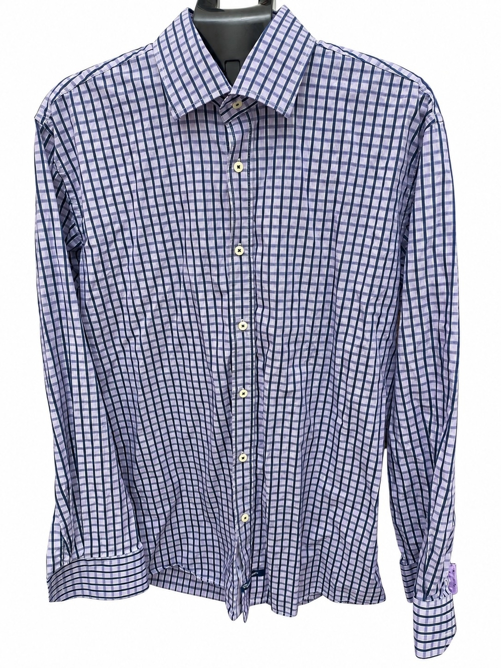 English Laundry Lavender and Navy Grid Dress Shirt